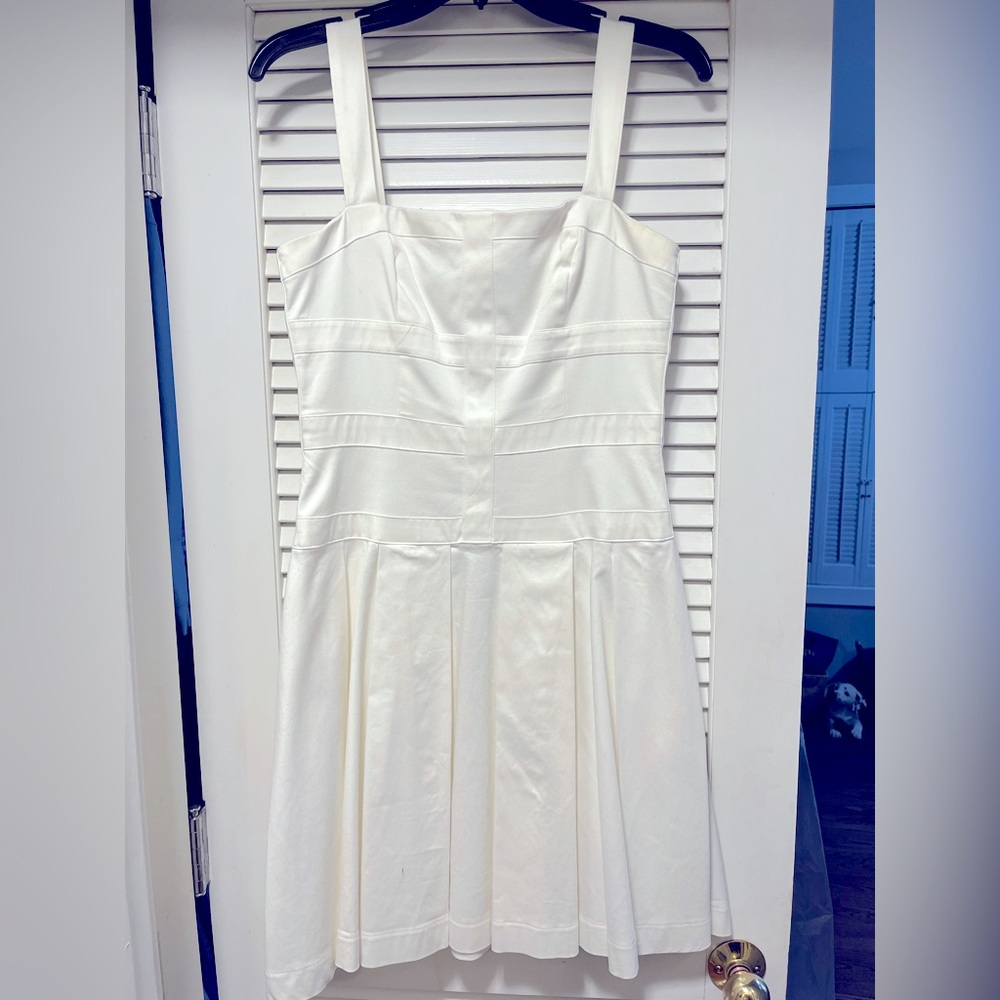 London Times white fit and flare dress size 10